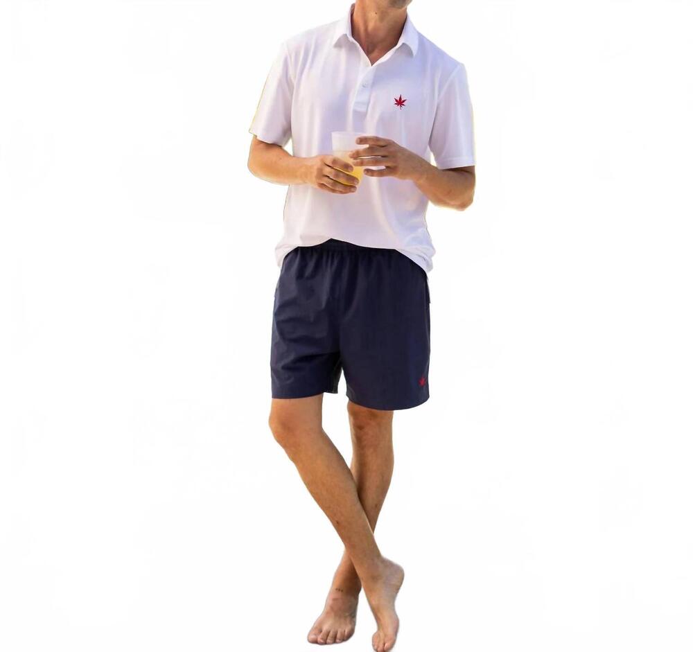 NEW BOAST swim sport short in navy/red leaf